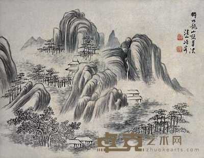 廷雍 山水 册页(八开选一) 26×34cm×8